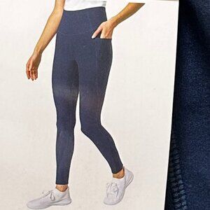 Mondetta Women's High Waist Active Legging Size M Navy Basket Weave Tight (New)
